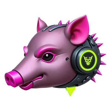 cyberpunk hog with neon sticker