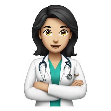 black hair Caucasian female doctor sticker