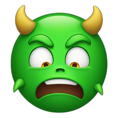 green sad devil sticker