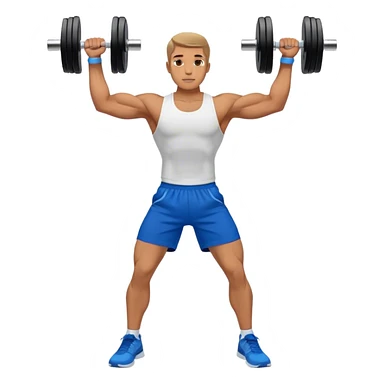 man with blue shorts doing dumbbell lateral-raise (T-pose) side-deltoid exercise sticker