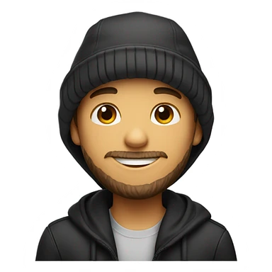 smiling boy in black and beardhat sticker