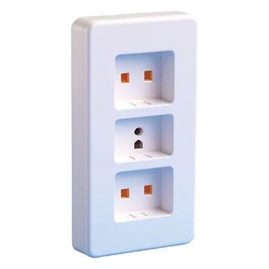 A 19-inch telecommunications LAN socket in a 3D style, using a color palette of three colors (5EC6F1/F9DCAF/353946) sticker