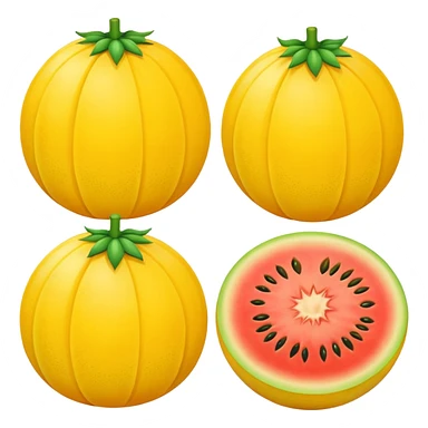 yellow melon as a whole sticker