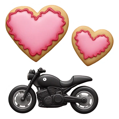 cookie heart with black motorbike  sticker