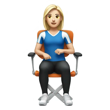 white woman in sport sitting down on a chair sticker