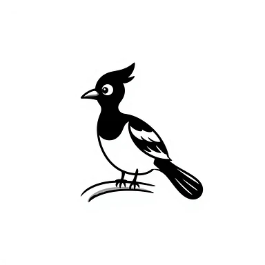 Eurasian magpie, hand-drawn doodle, sketchy lines, whimsical sticker
