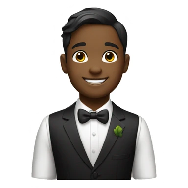 smiling boy in formal attire sticker