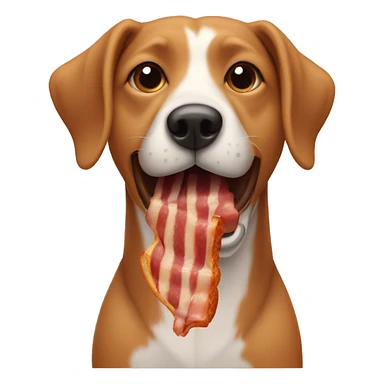 Dog eating bacon sticker