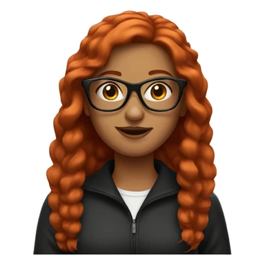 Red head girl with black glasses sticker