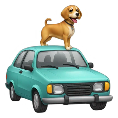 chien sur voiture sticker