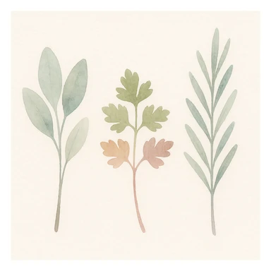 herbs, realistic watercolor style sticker