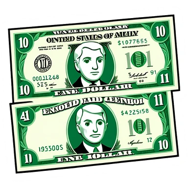 14 dollar bill flat sticker