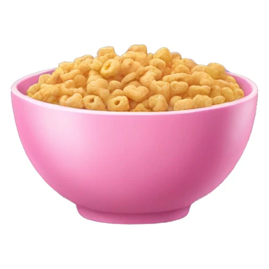 Pink bowl with cereal sticker