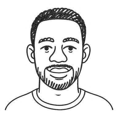hand drawn outlined portrait of a black man sticker