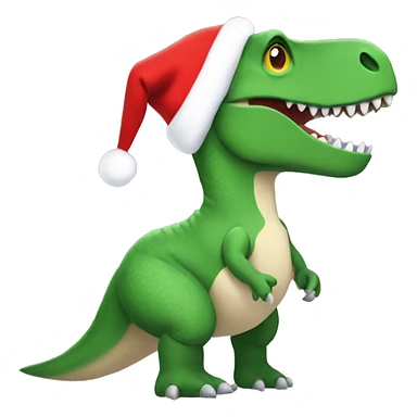 T-Rex wearing a Christmas sweater with a Santa hat  sticker