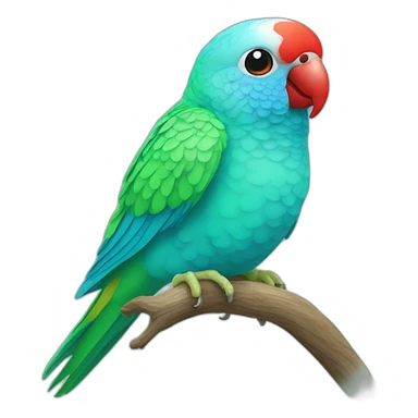 turqouise parakeet with red beak head sticker