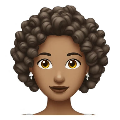 Beautiful brunette bride with curly hair sticker