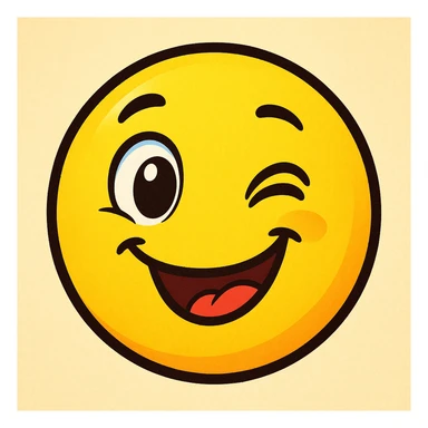 cute winking emoji sticker