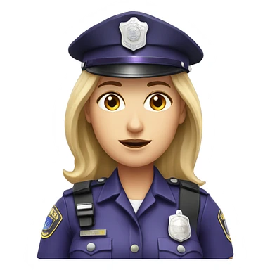 head policewomen white woman in purple police hat sticker