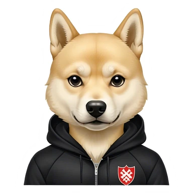 Slavic hooligan Doge in full black slavic tracksuit sticker