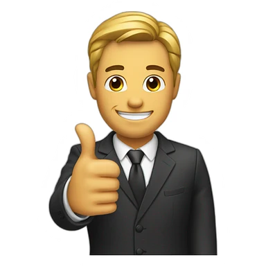 man in suit with thumb up  sticker