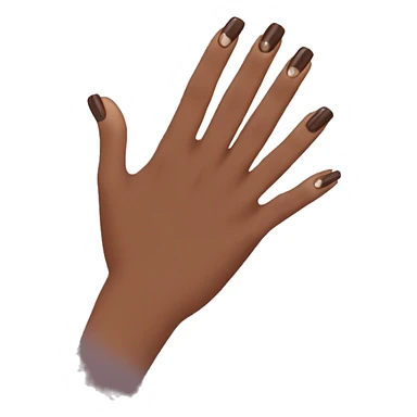 manicure with dark brown square nails sticker