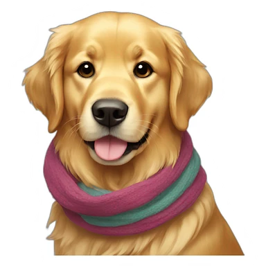 Golden retriever with a scarf  sticker