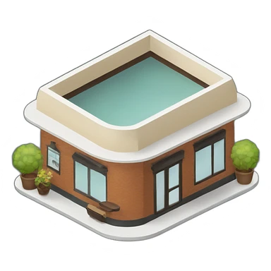 Rounded Coffee house isometric sticker