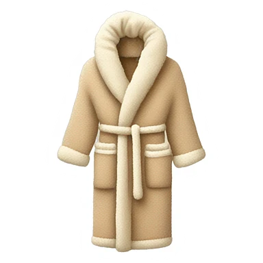 Beige knit fluffy dressing gown sticker