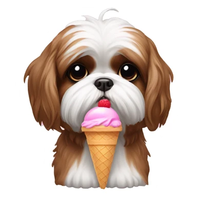 shih tzu with an ice cream sticker