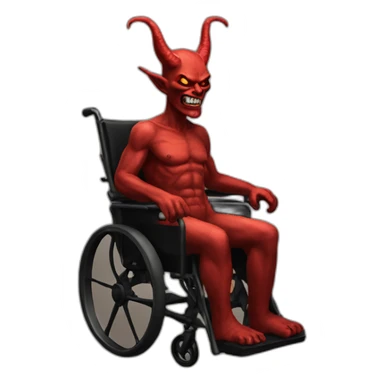 satan on a wheelchair sticker