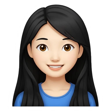 Pretty Asian girl with money long hair sticker