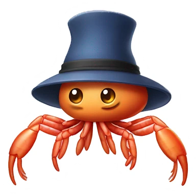 Shrimp wearing a hat sticker