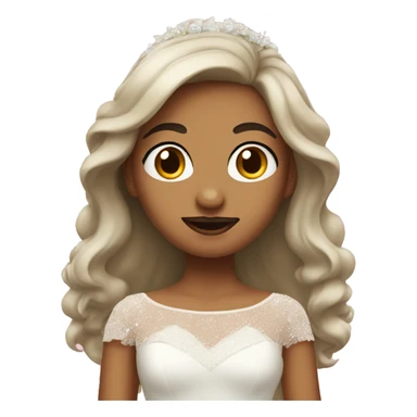 girl with a mustache wearing a wedding dress  sticker