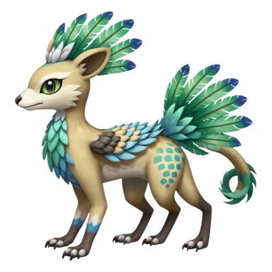 Meloetta-Garurumon-Trico-Pokémon-Fakémon-fusion-hybrid-creature sticker