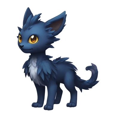 Cute cool fantasy dark-themed animal hybrid Fakemon full body sticker