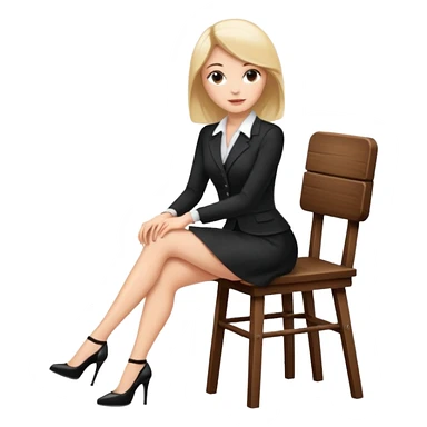 Business woman with short skirt and high heels sitting on chair sticker