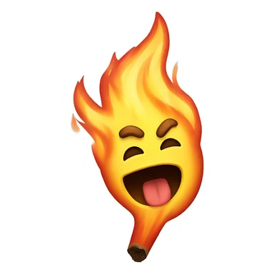 fire sticking his tongue out  sticker