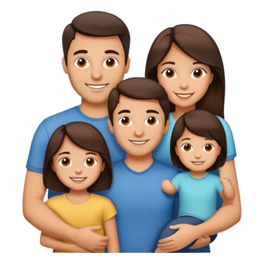 Husband wife and kids brunettes  sticker