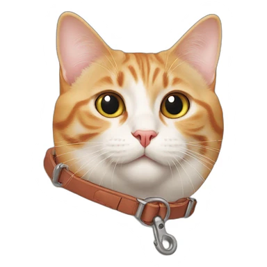 cat with a sausage leash sticker