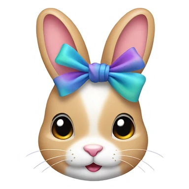 Bunny wearing a bow sticker