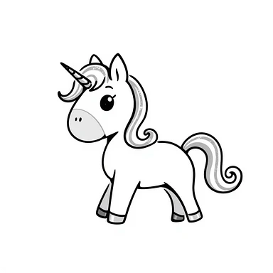 Whimsical unicorn with flowing mane and shimmering glitter effects sticker