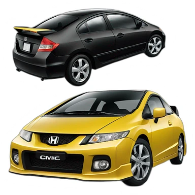 honda civic 2008 brazilian si black sticker