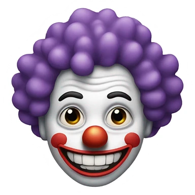 Clown emoji with a wide grin. Really creepy. sticker