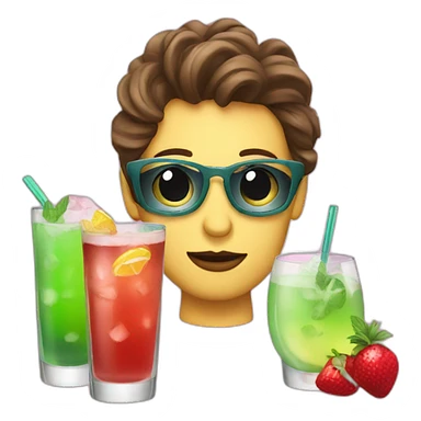 drinking cocktails at home sticker