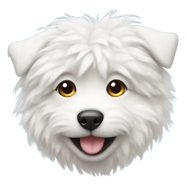 White fluffy puppy sticker