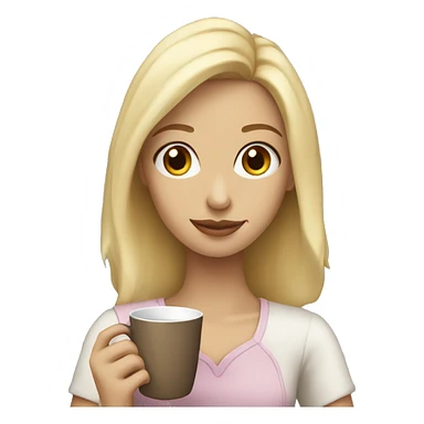 blonde girl holding a cup of tea sticker