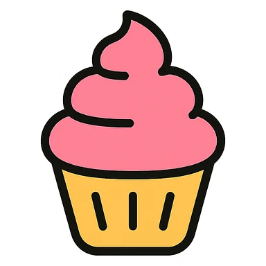 cupcake with pink icing sticker