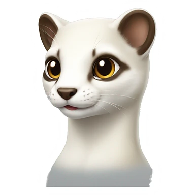 white female stoat sticker