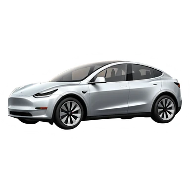 A Tesla Model Y parallel parking in front of a store, from above sticker